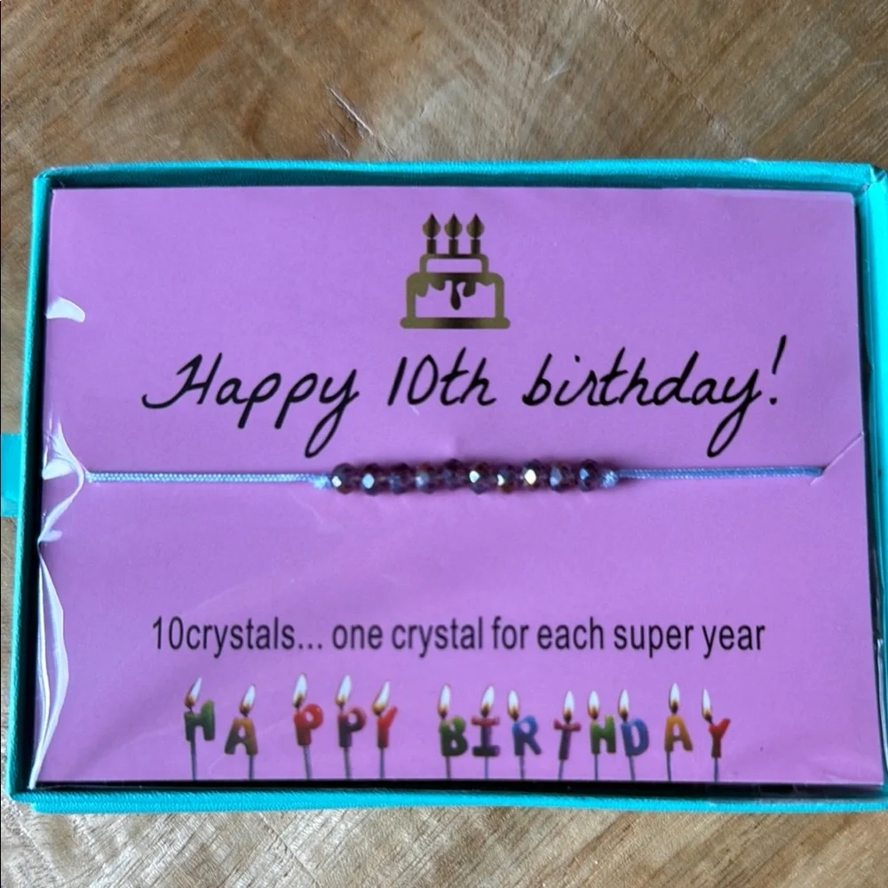 10th birthday !!! Purple Crystal Birthday Bracelet